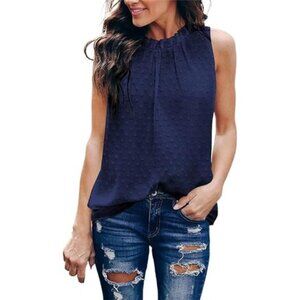 Womens Casual Sleeveless Shirts Halter Neck Leopard Print Tank Top and Blouses